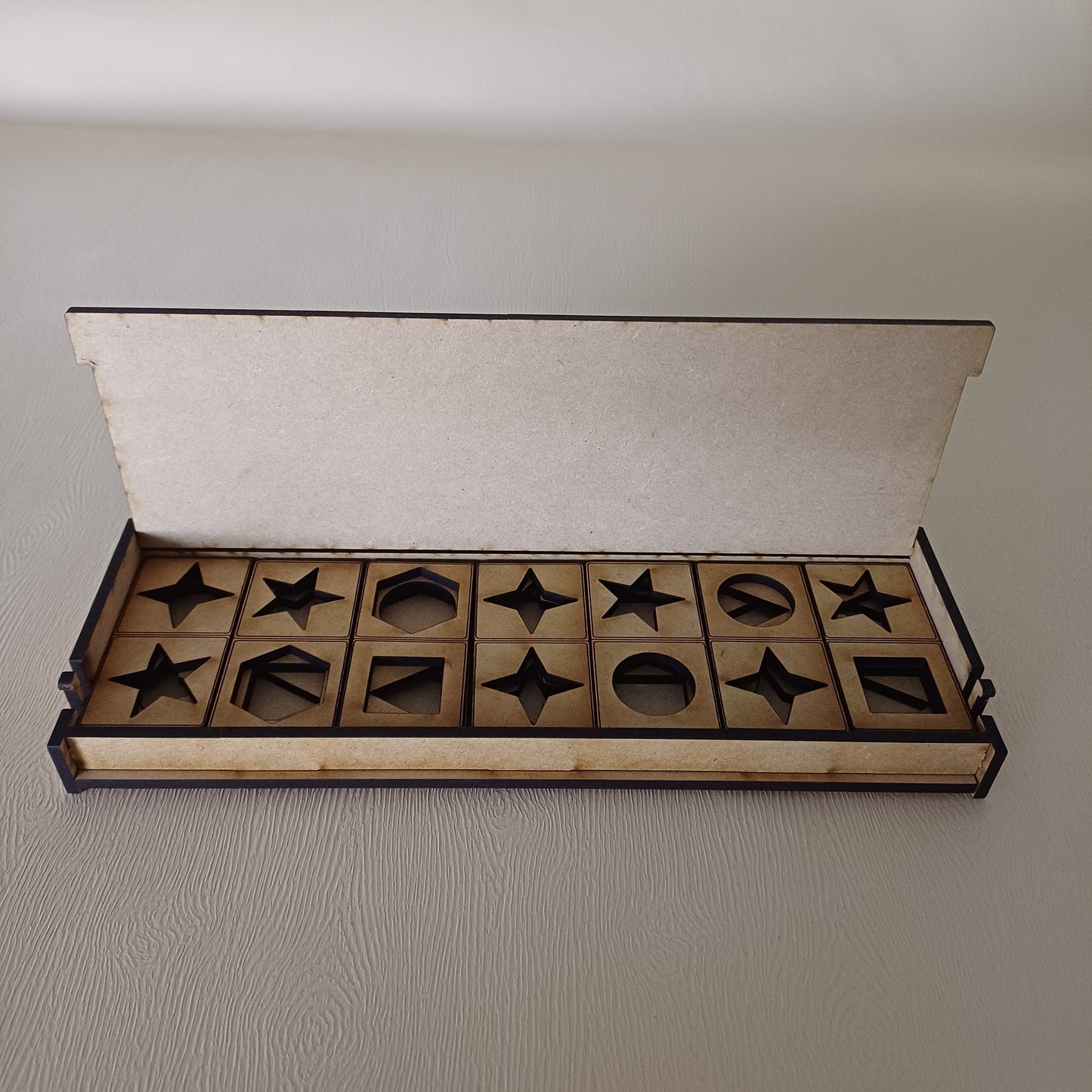 Shapes Domino Game Set & Laser Cut Box with Hinges - 1/8" MDF Design - SVG, PDF, AI