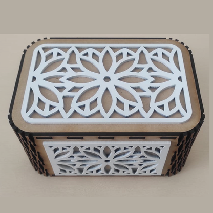 Laser Cut Box Files for 1/8" MDF - Set of 4 Geometric Jewelry & Keepsake Boxes - SVG, PDF, AI, EPS