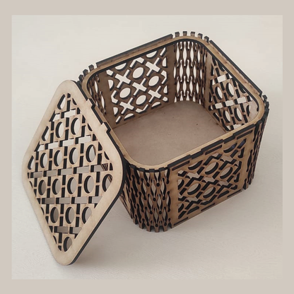 Laser Cut Box Files for 1/8" MDF - Set of 4 Geometric Jewelry & Keepsake Boxes - SVG, PDF, AI, EPS