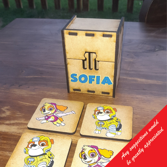 Find & Match Memory Game Set with Hinge & Latch Box - 1/8" MDF Laser Cut Design - SVG, PDF, AI