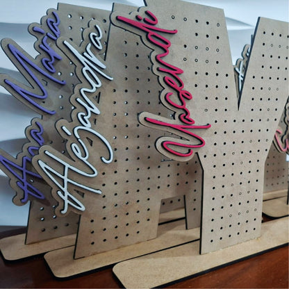 Monogram Earring Organizer SVG | Alphabet Letter Jewelry Hanger Laser Cut File