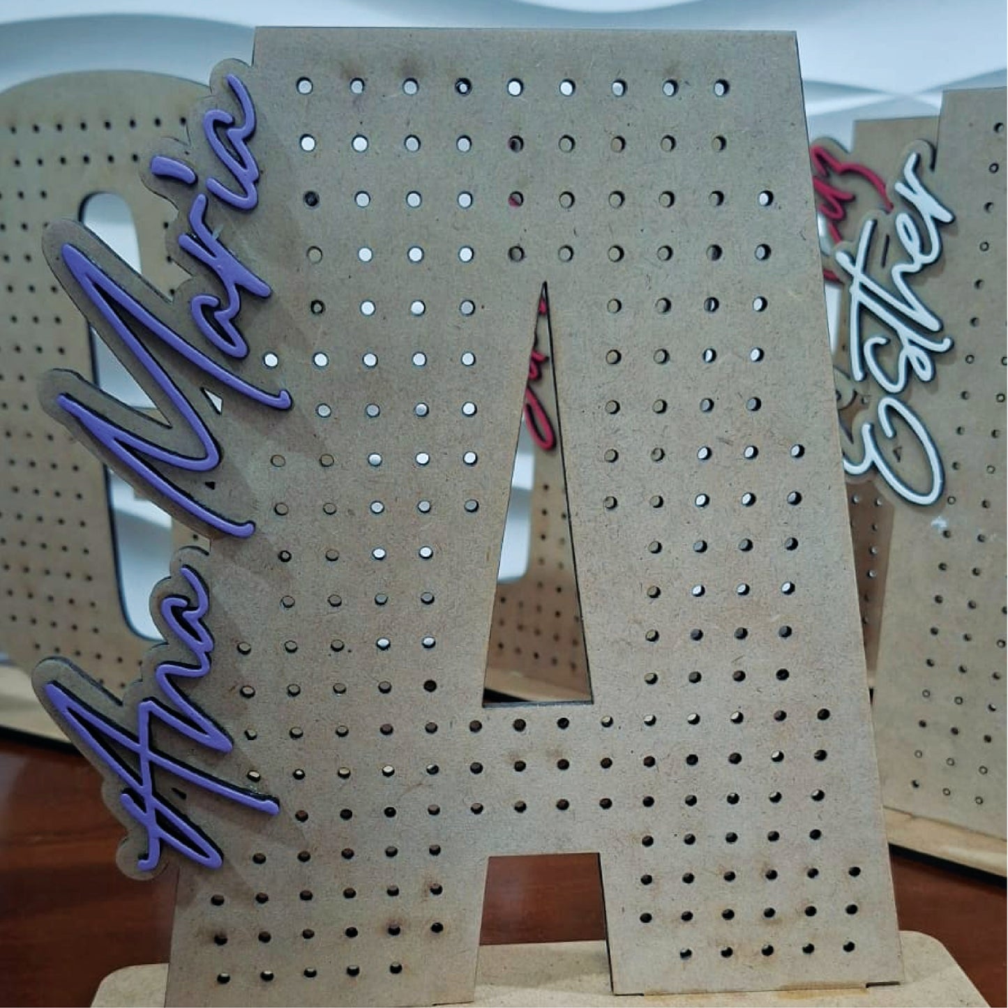 Monogram Earring Organizer SVG | Alphabet Letter Jewelry Hanger Laser Cut File