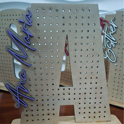 Monogram Earring Organizer SVG | Alphabet Letter Jewelry Hanger Laser Cut File