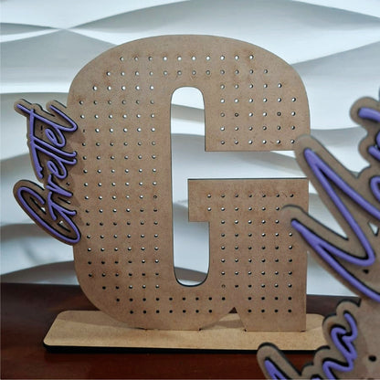 Monogram Earring Organizer SVG | Alphabet Letter Jewelry Hanger Laser Cut File