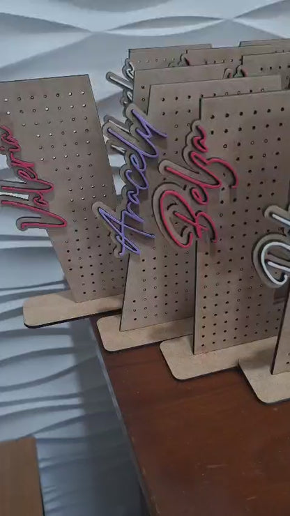 Monogram Earring Organizer SVG | Alphabet Letter Jewelry Hanger Laser Cut File
