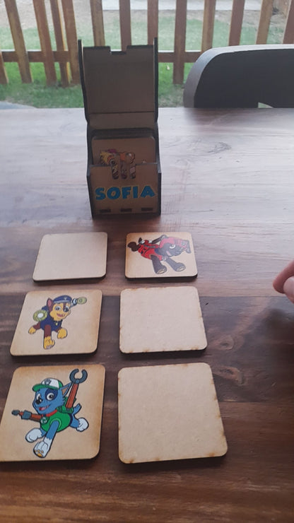 Find & Match Memory Game Set with Hinge & Latch Box - 1/8" MDF Laser Cut Design - SVG, PDF, AI