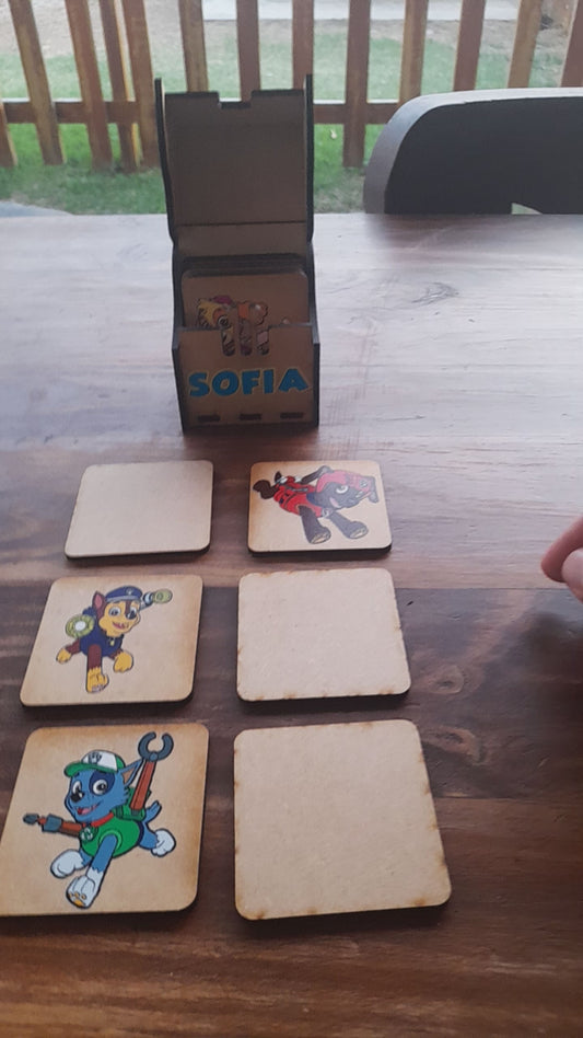 Find & Match Memory Game Set with Hinge & Latch Box - 1/8" MDF Laser Cut Design - SVG, PDF, AI