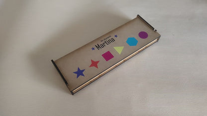 Shapes Domino Game Set & Laser Cut Box with Hinges - 1/8" MDF Design - SVG, PDF, AI