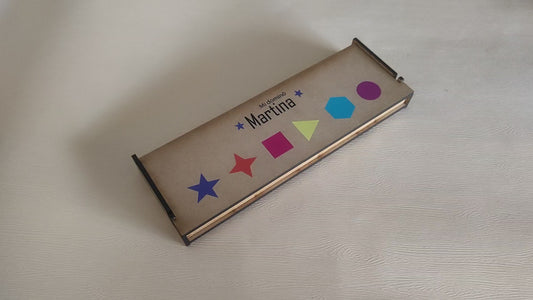 Shapes Domino Game Set & Laser Cut Box with Hinges - 1/8" MDF Design - SVG, PDF, AI